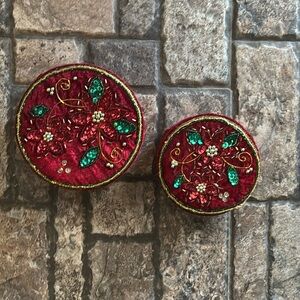 Holiday Small Round Sequin Boxes